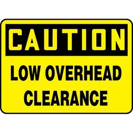 Accuform MEQM617VA Safety Sign, CAUTION LOW OVERHEAD CLEARANCE, 7 X 10, Aluminum MEQM617VA
